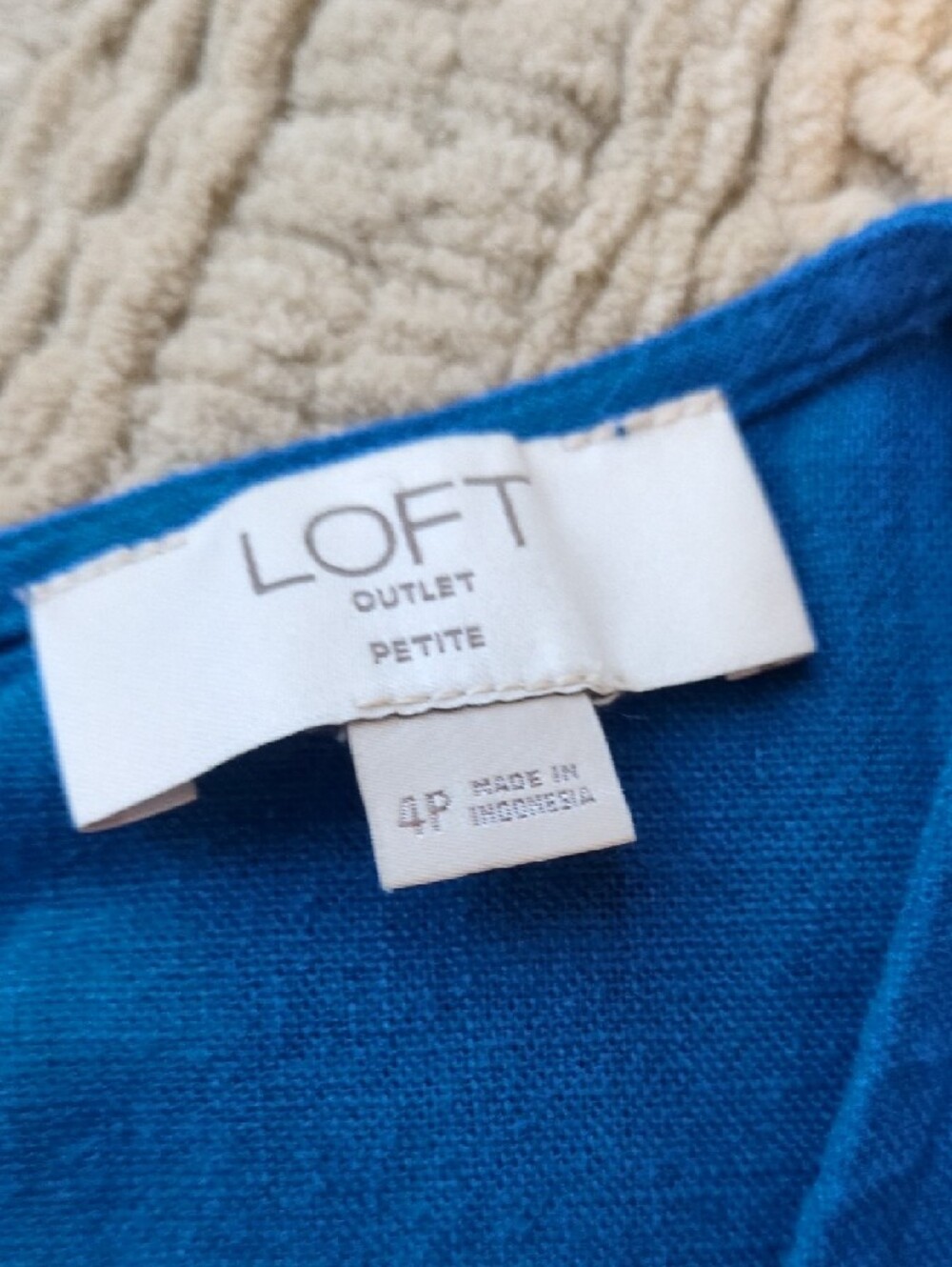 LOFT Women's Sleeveless Royal Blue Linen Jumpsuit with Belt Size 4 Petite - Picture 3 of 5
